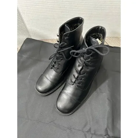 Caressa Lark Leather Boot Vintage black Block heel Size 7 - Picture 6 of 9